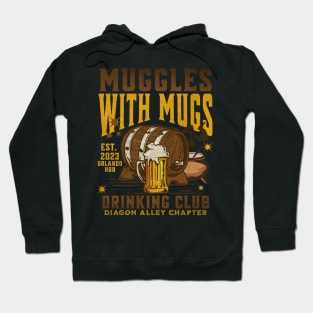 The Leaky Cauldron Muggles with Mugs drinking Club Orlando Chapter Distressed look Hoodie